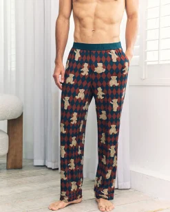Argyle Bear Print Long Pyjama Bottoms