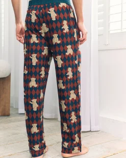 Argyle Bear Print Long Pyjama Bottoms