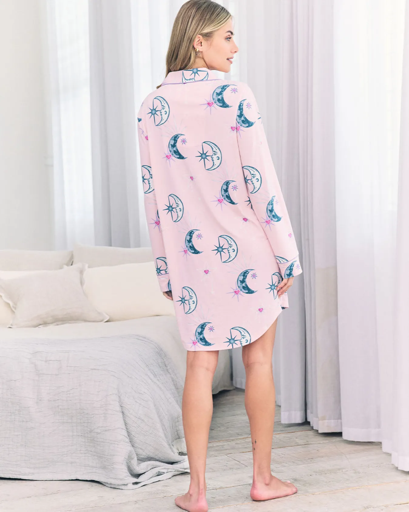 Astral Hearts Print Nightshirt