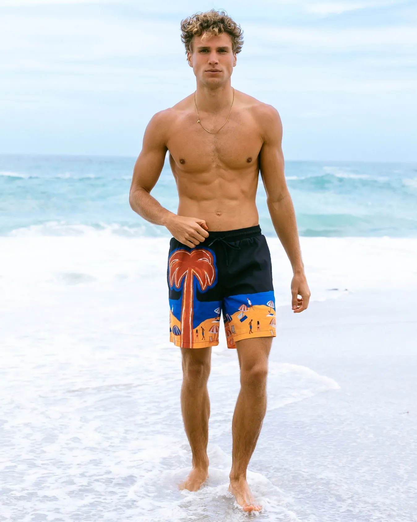 Beach Print Swim Shorts