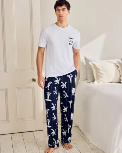 Chef Stripe Print Crew Long Pyjama Set