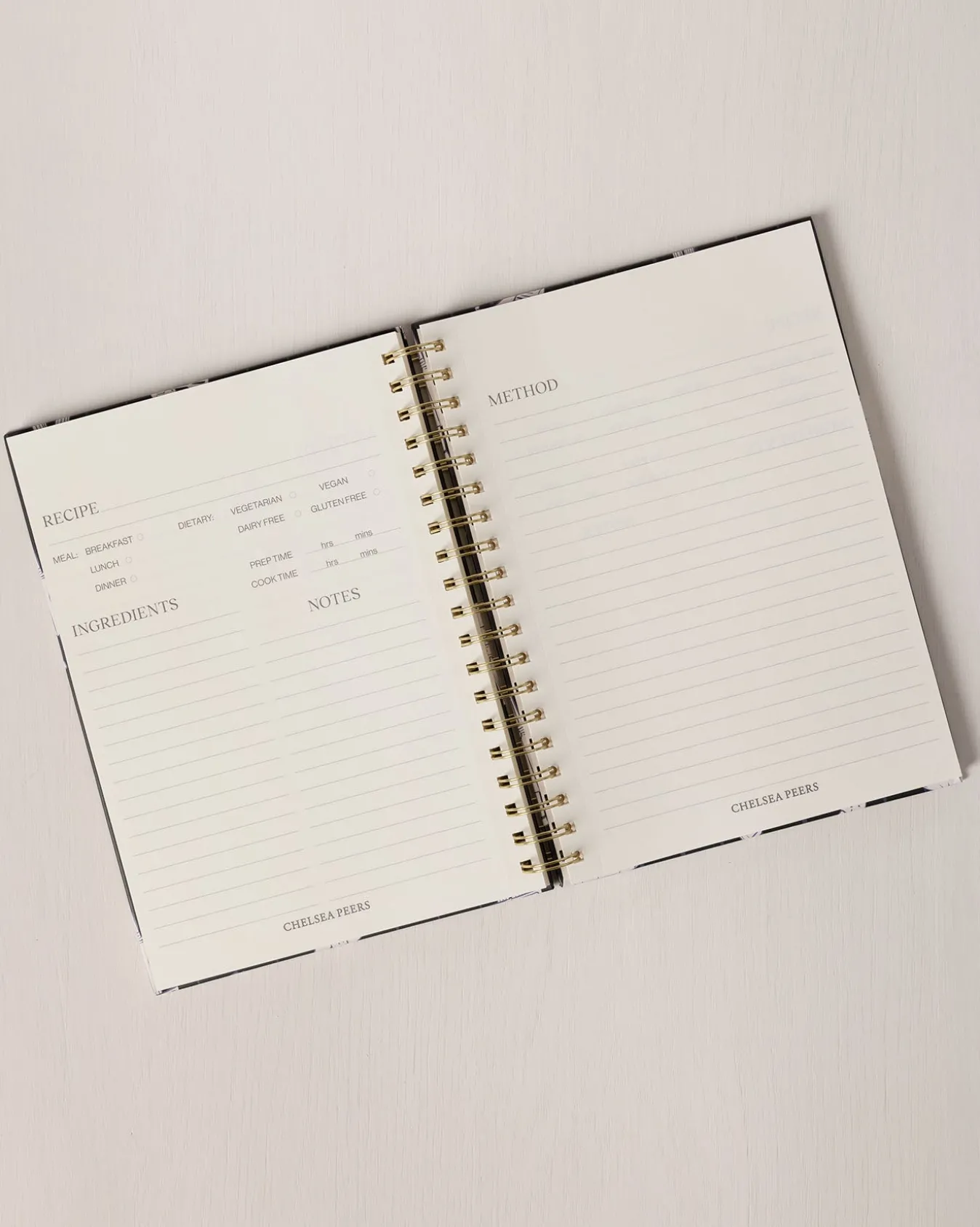 Chef Stripe Print Hardback Spiral Lined Recipe Journal