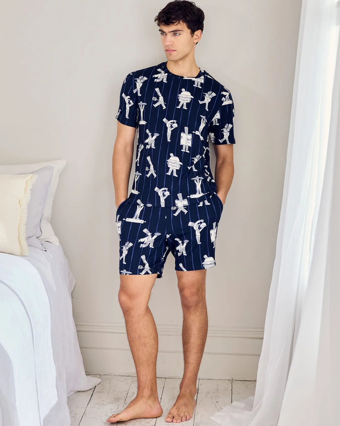Chef Stripe Print Short Pyjama Set
