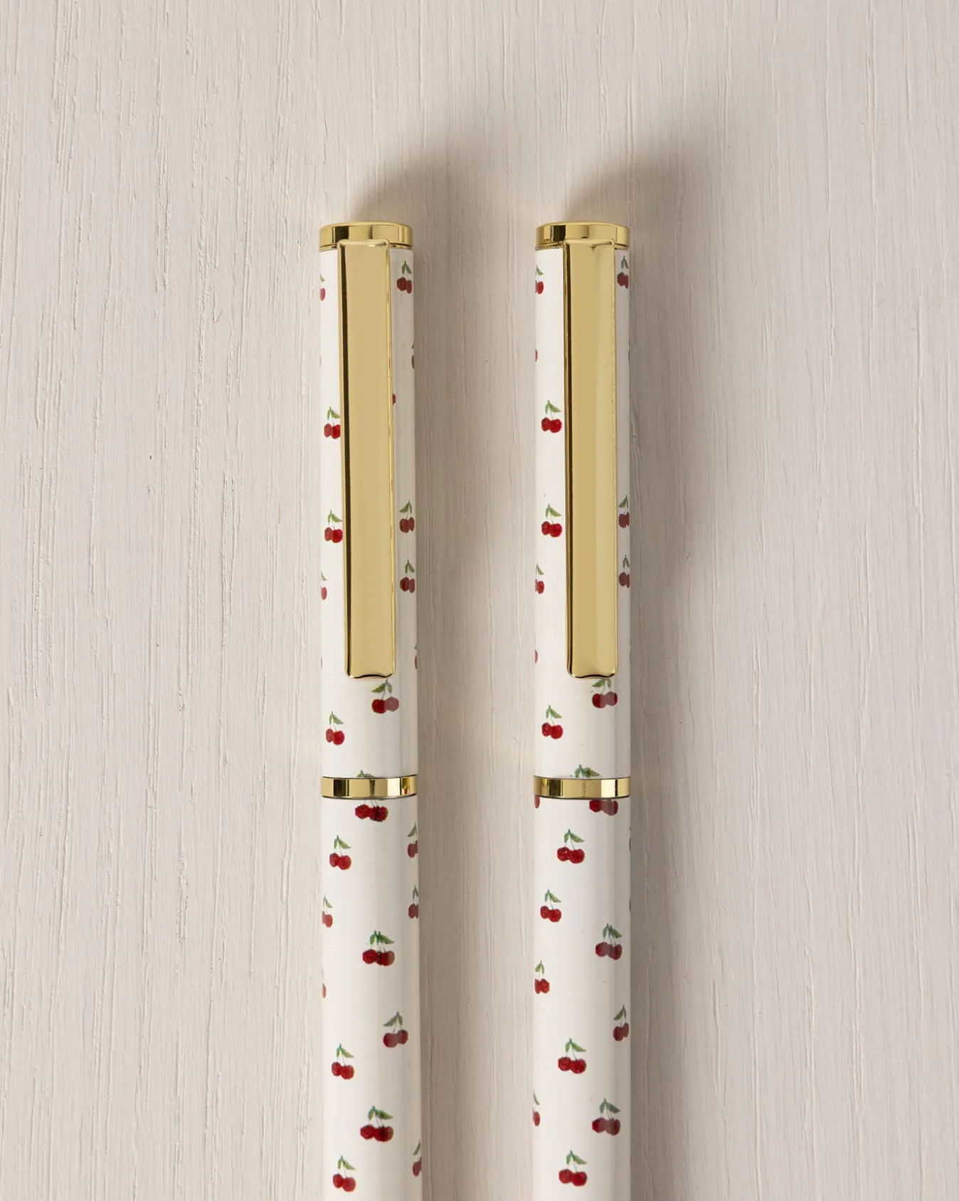 Cherry Stripe Print Two Pack Boxed Pen Set