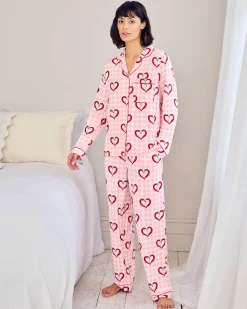 Chilli Heart Print Long Pyjama Set