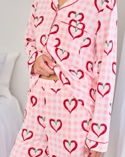 Chilli Heart Print Long Pyjama Set