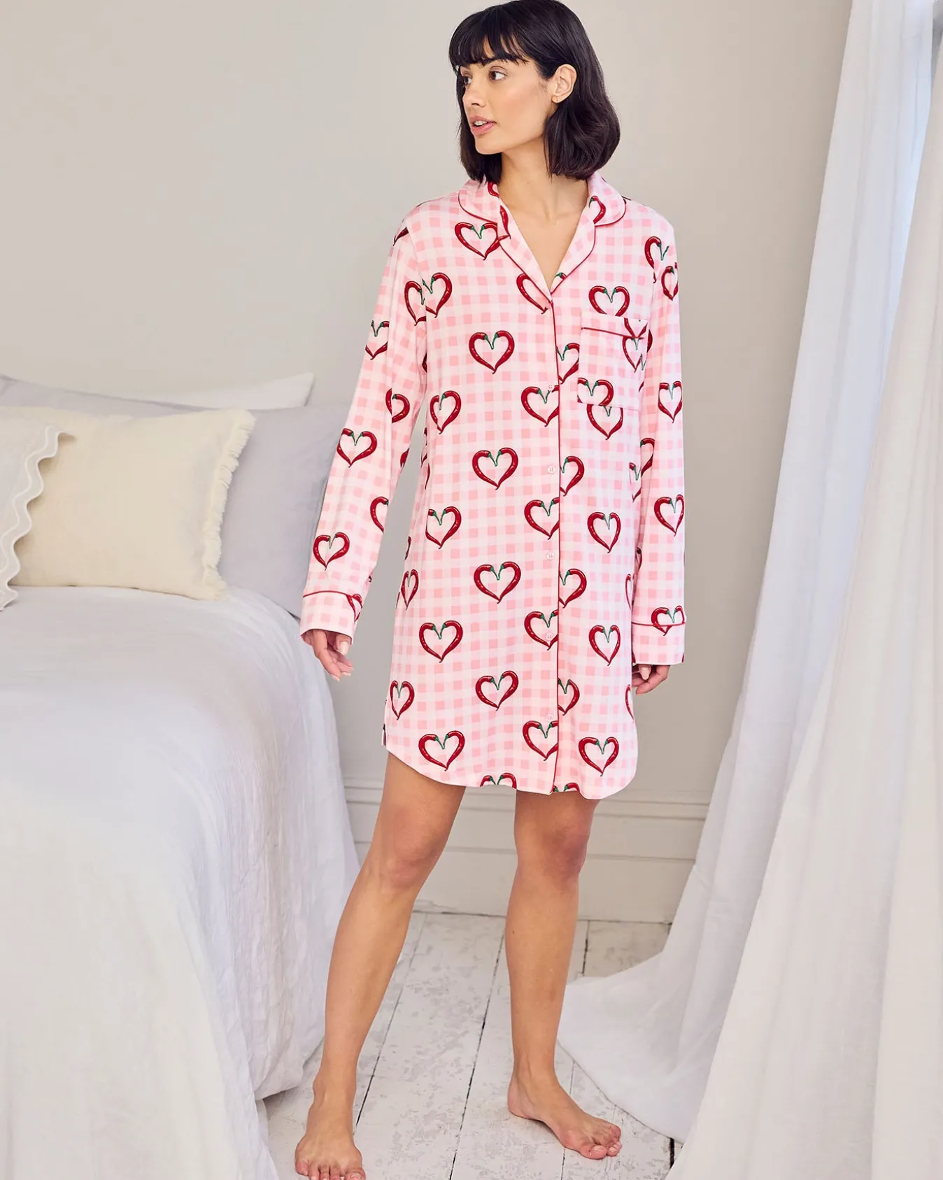 Chilli Heart Print Nightshirt
