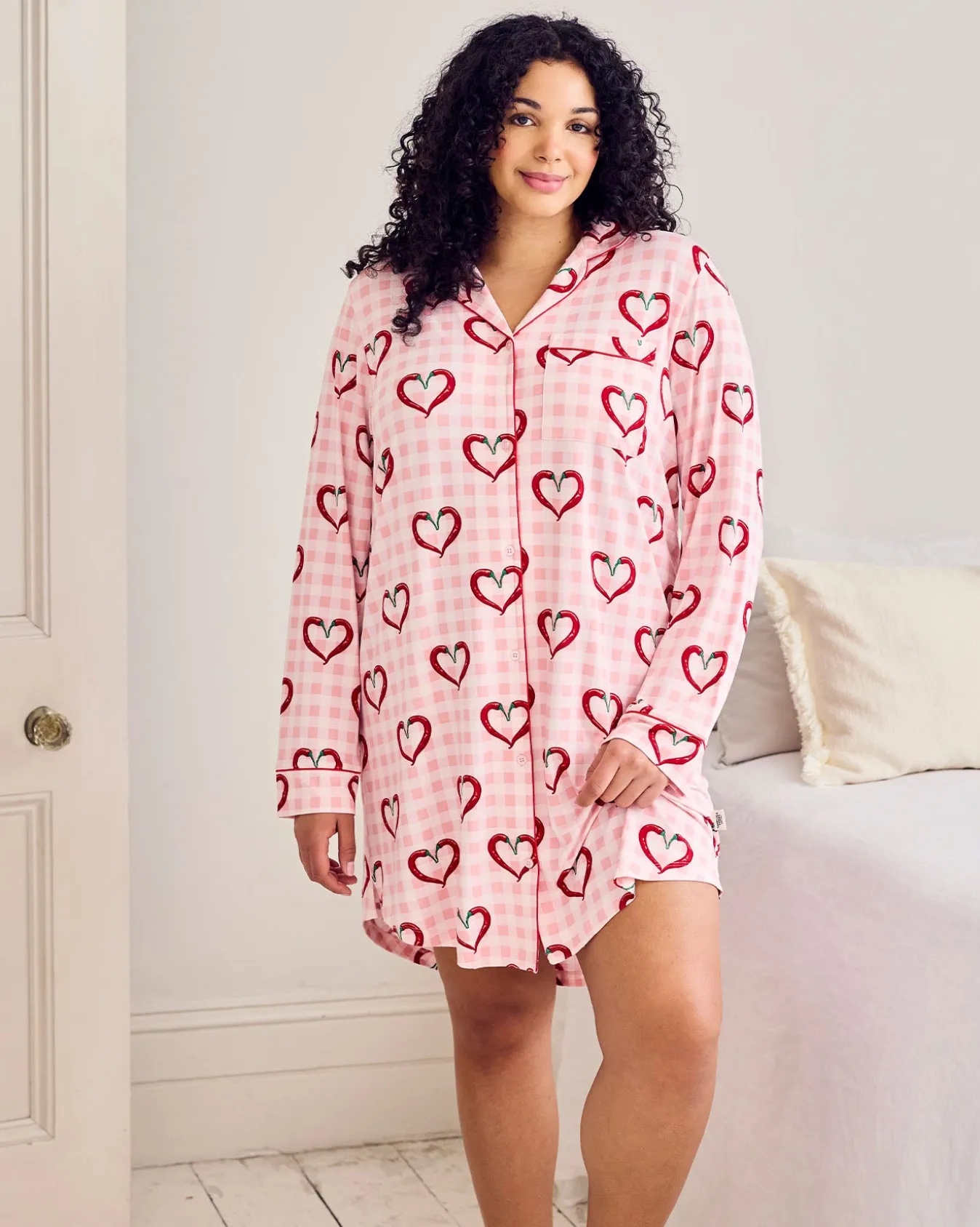 Chilli Heart Print Nightshirt