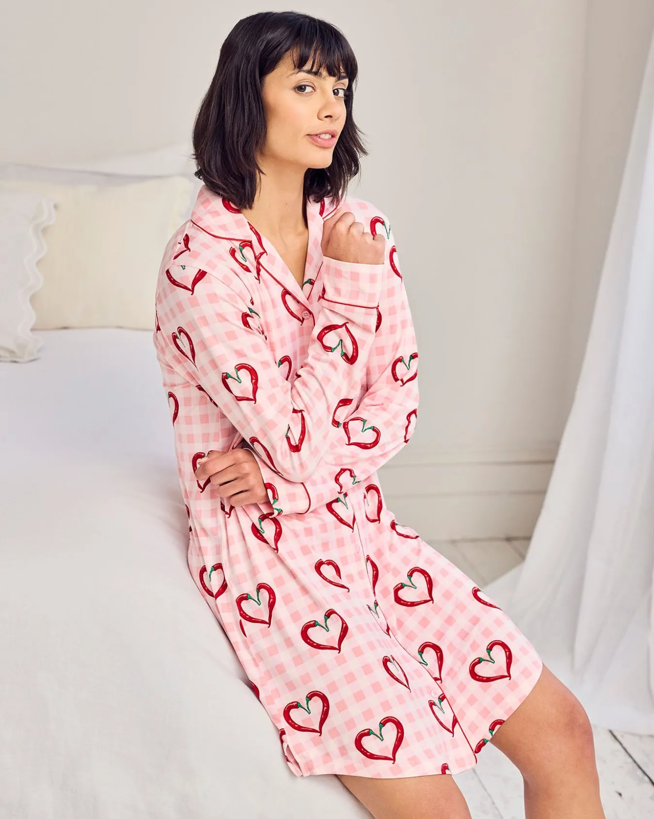 Chilli Heart Print Nightshirt