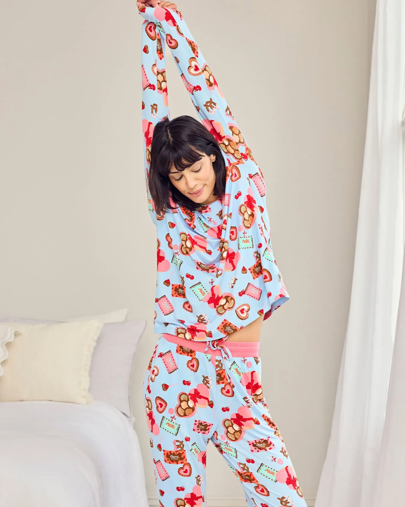 Chocolate Box Print Long Pyjama Set