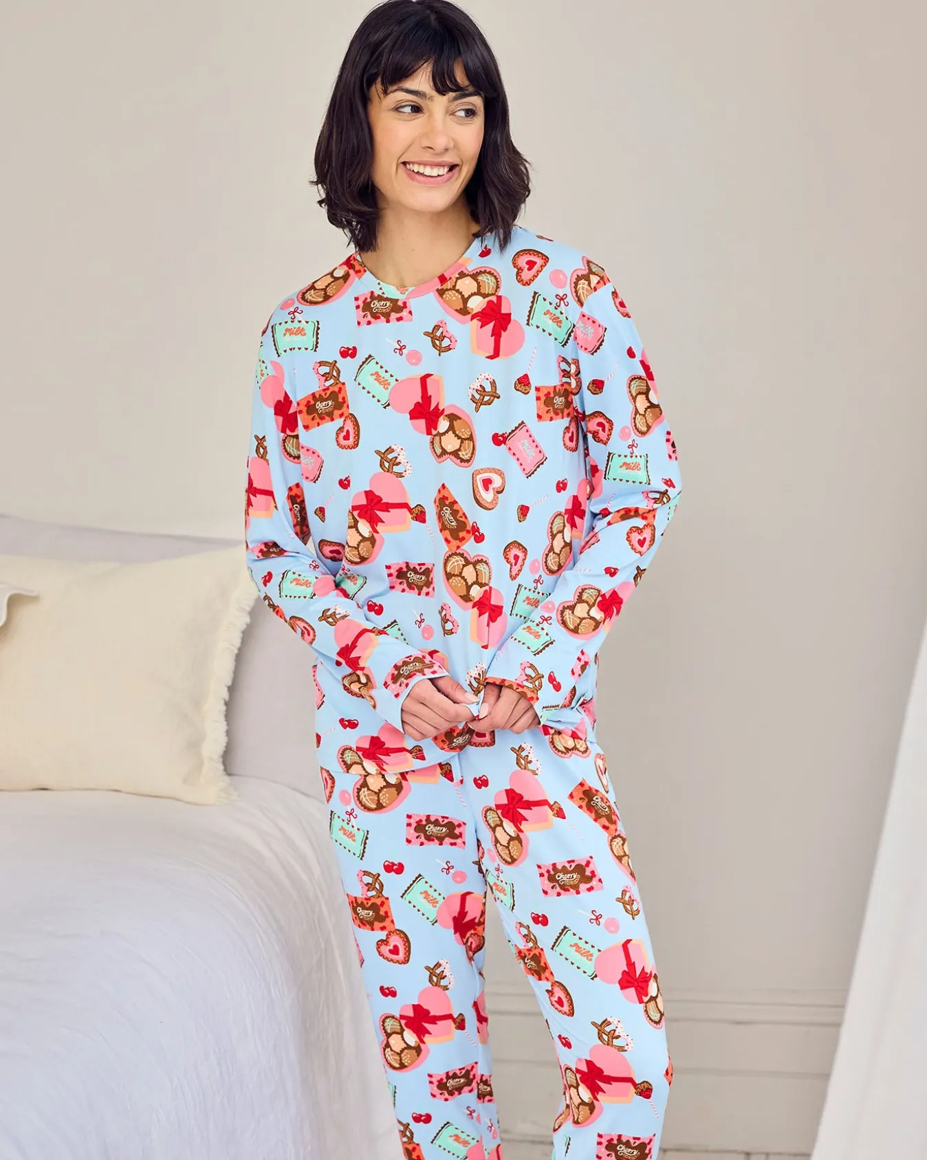 Chocolate Box Print Long Pyjama Set
