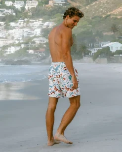 Coral Mirage Print Swim Shorts