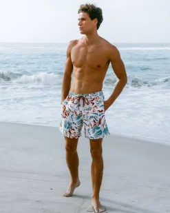 Coral Mirage Print Swim Shorts