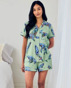 Coral Whale Print Short Pyjama Set