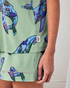 Coral Whale Print Short Pyjama Set