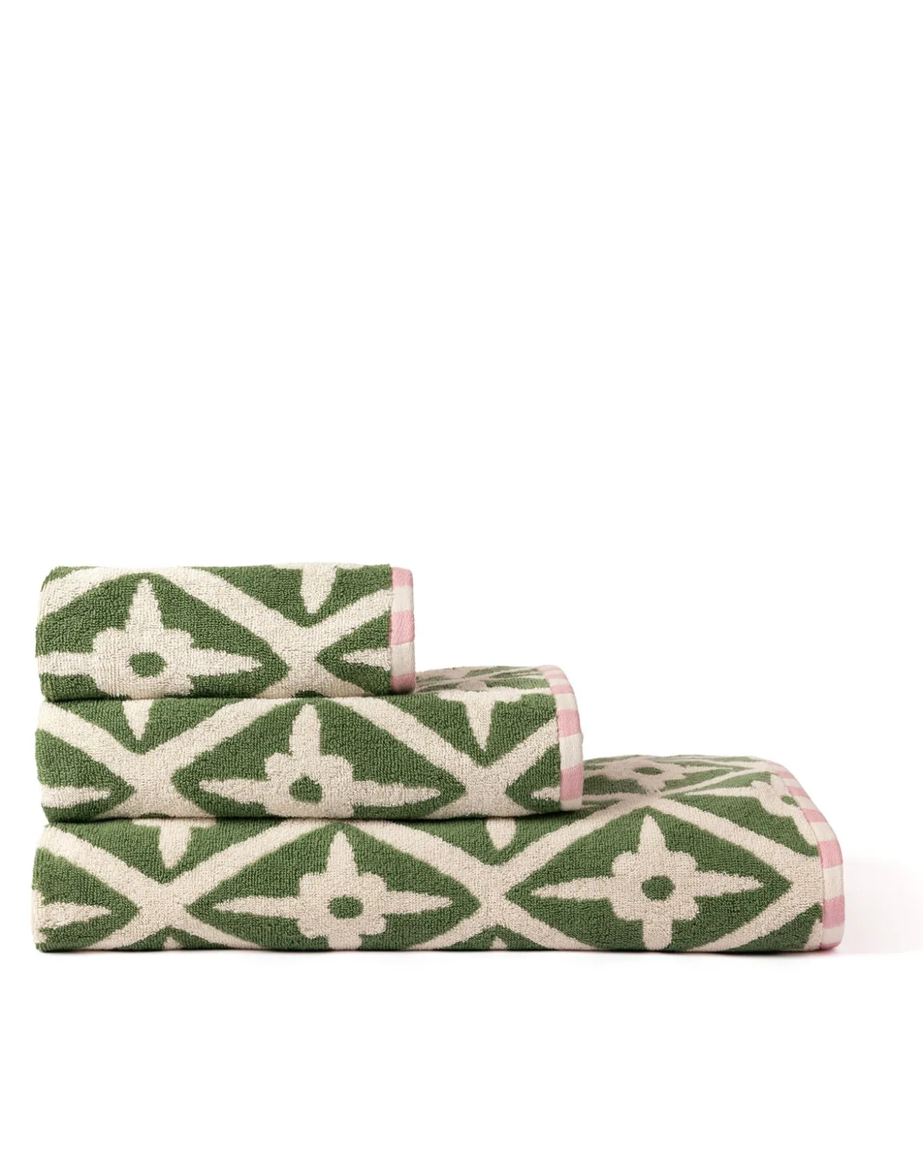 Cotton Geometric Garden Print Towel