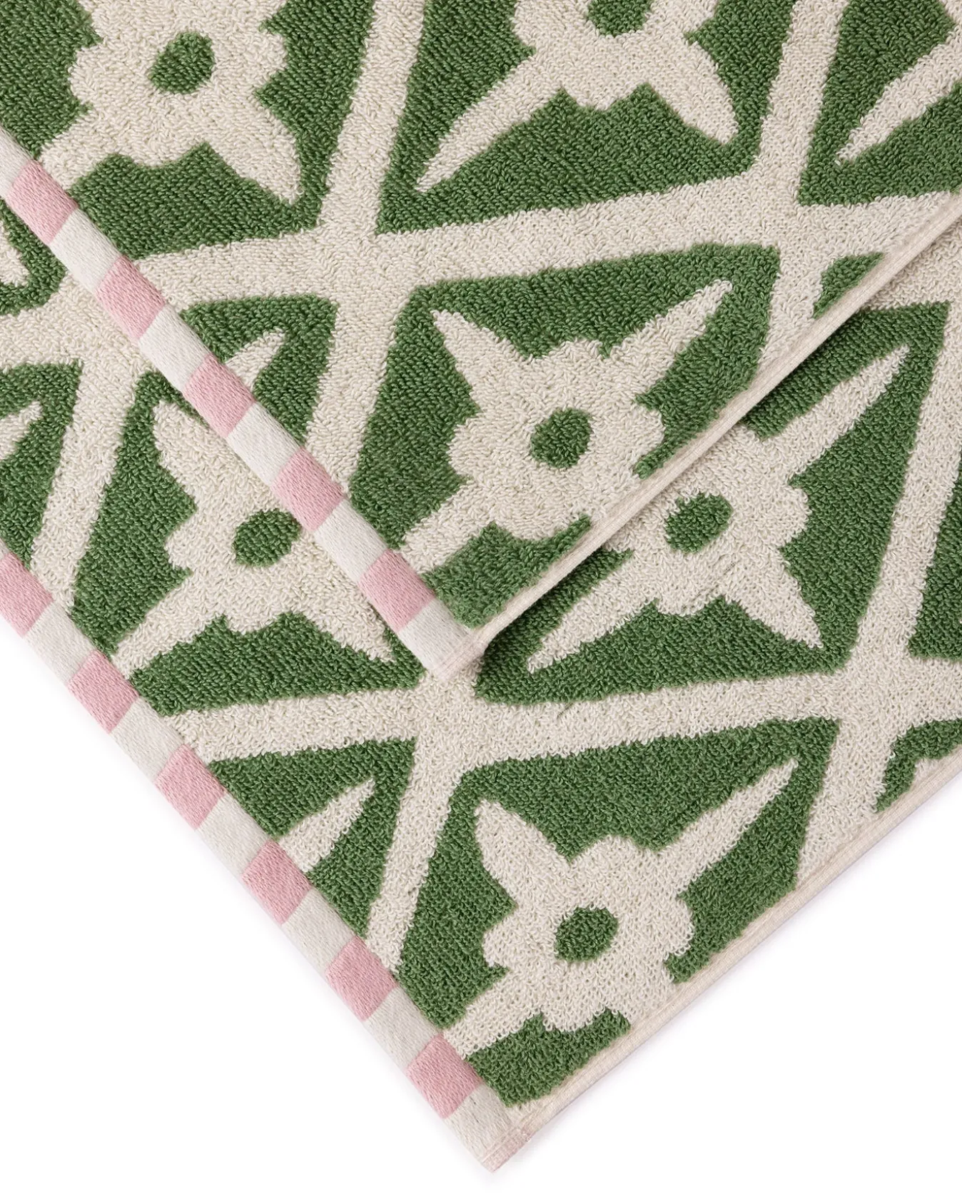 Cotton Geometric Garden Print Towel