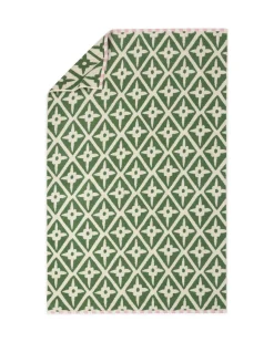 Cotton Geometric Garden Print Towel