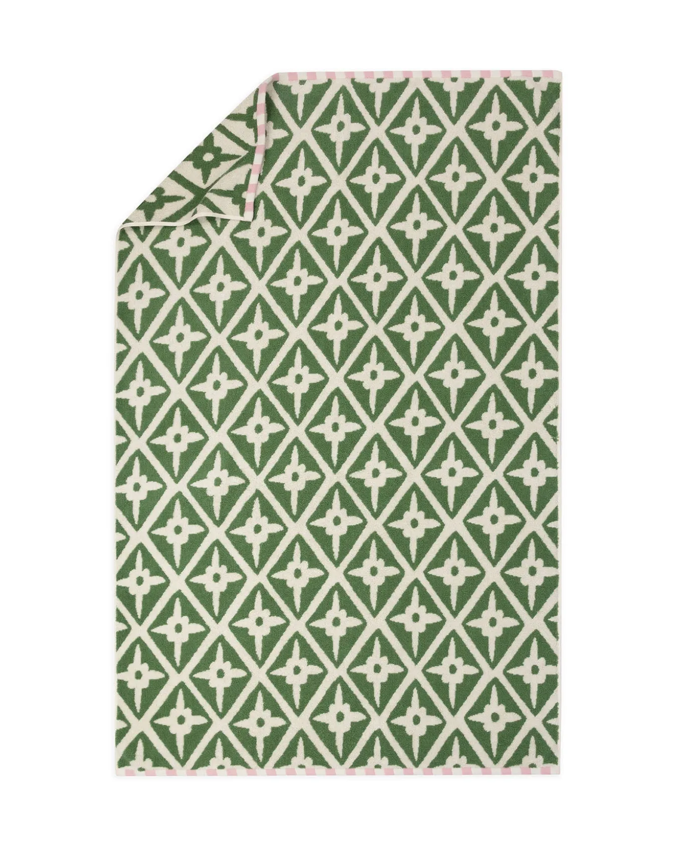 Cotton Geometric Garden Print Towel