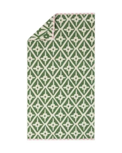 Cotton Geometric Garden Print Towel