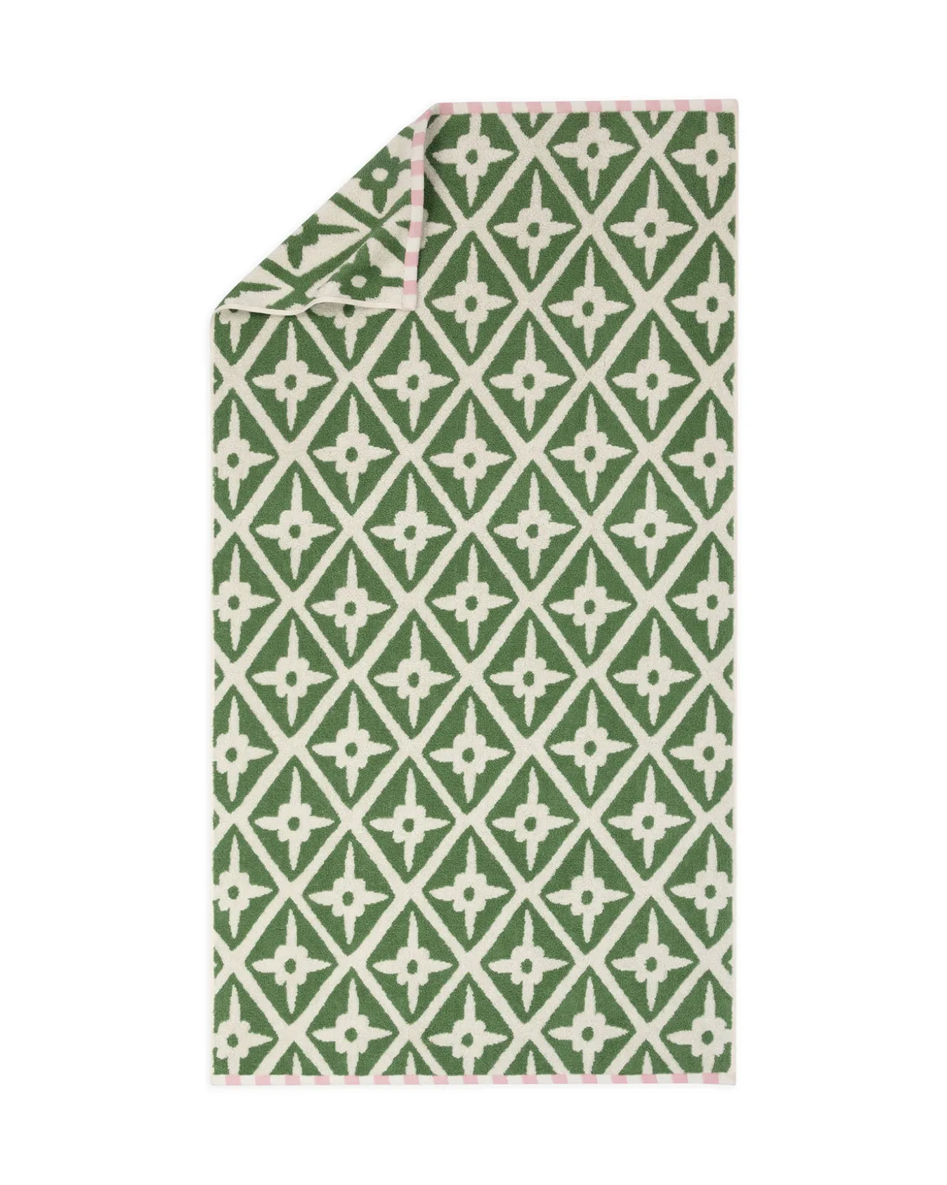 Cotton Geometric Garden Print Towel
