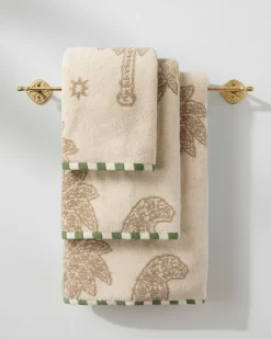 Cotton Midnight Leopard Print Towel - Taupe