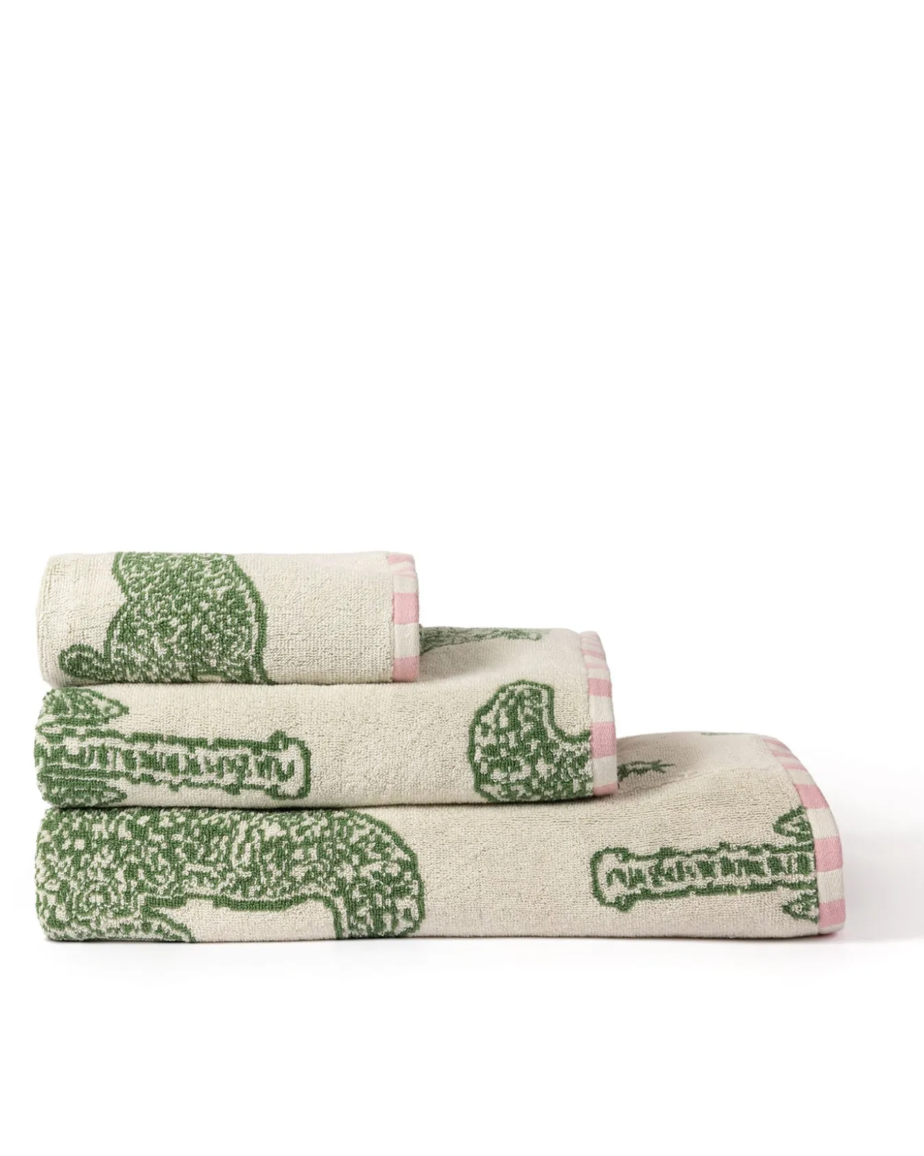 Cotton Midnight Leopard Print Towel - Green