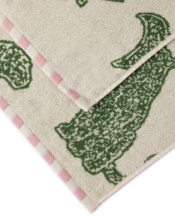 Cotton Midnight Leopard Print Towel - Green