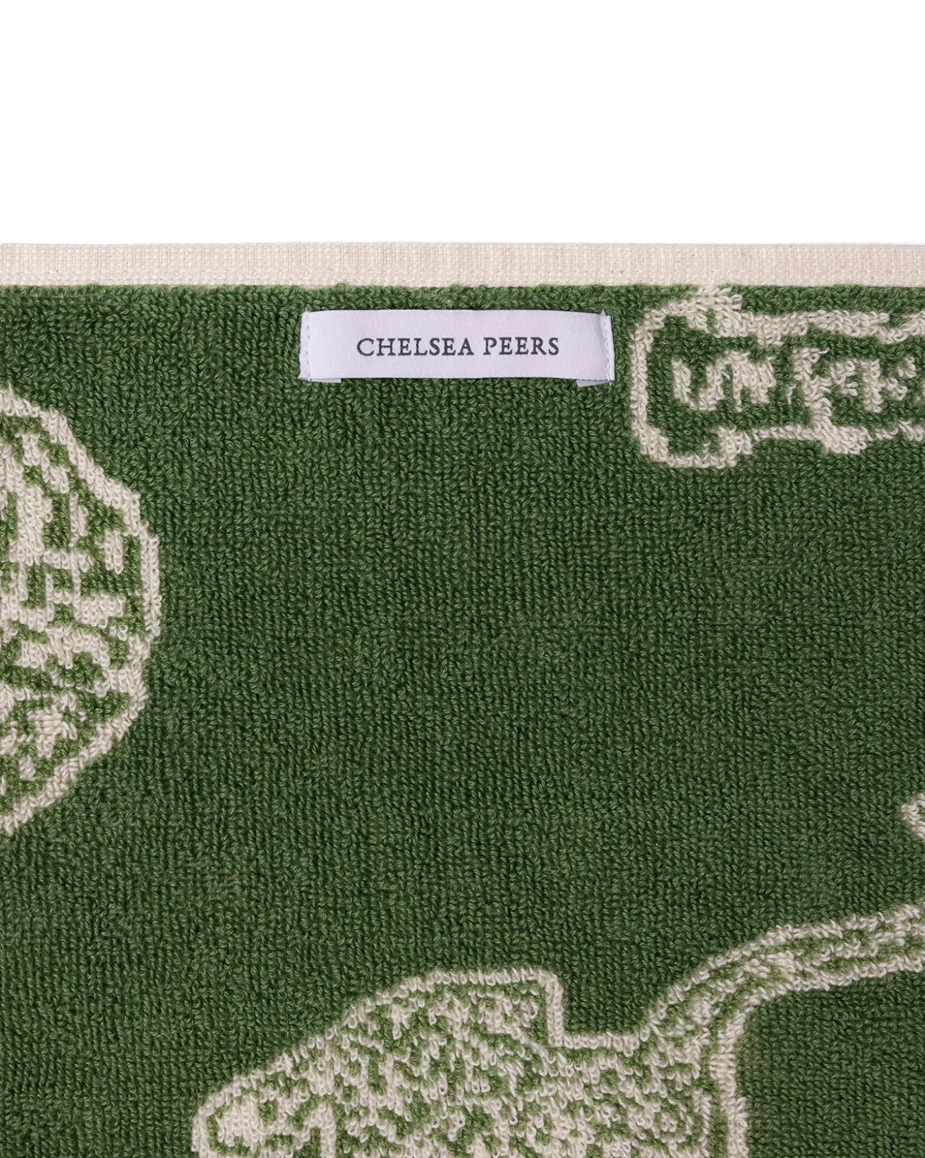 Cotton Midnight Leopard Print Towel - Green