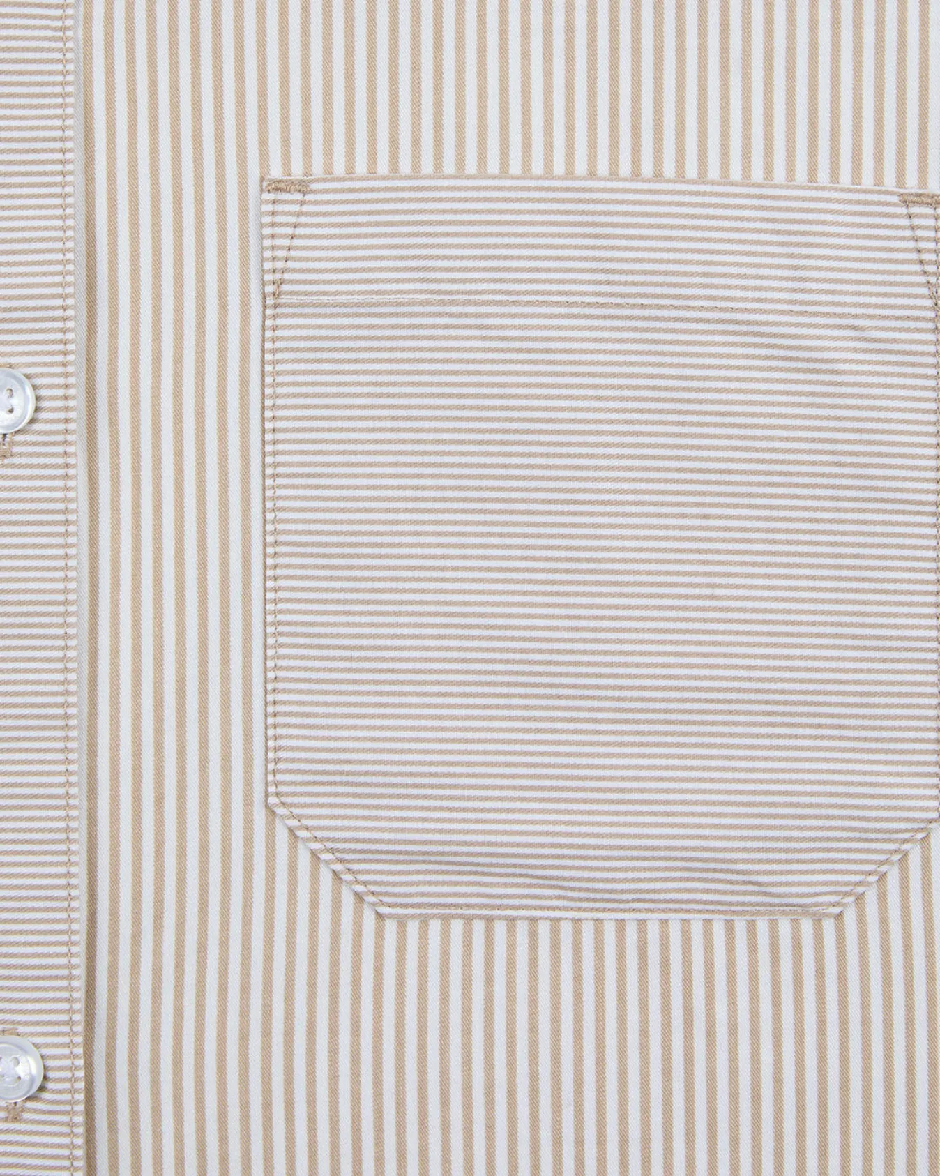 Cotton Poplin Stripe Boyfriend Shirt - Beige