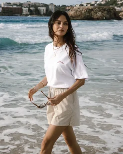 Cotton Poplin Stripe Shorts - Beige