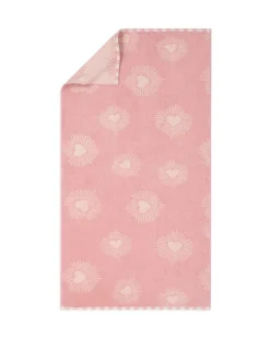 Cotton Radiant Hearts Print Towel