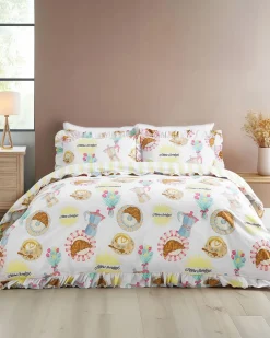 Cotton Slow Sundays / Stripe Print Reversible Frill Bedding Set