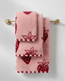 Cotton Strawberry Fields Print Towel