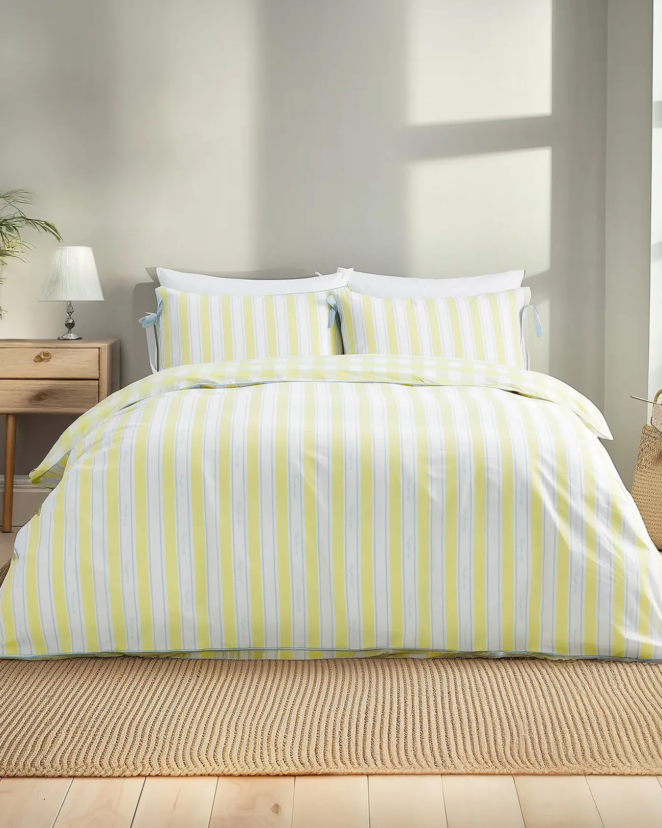 Cotton Time For A Nap Print Reversible Bedding Set