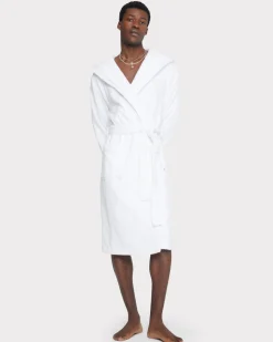Cotton Towelling Dressing Gown - White