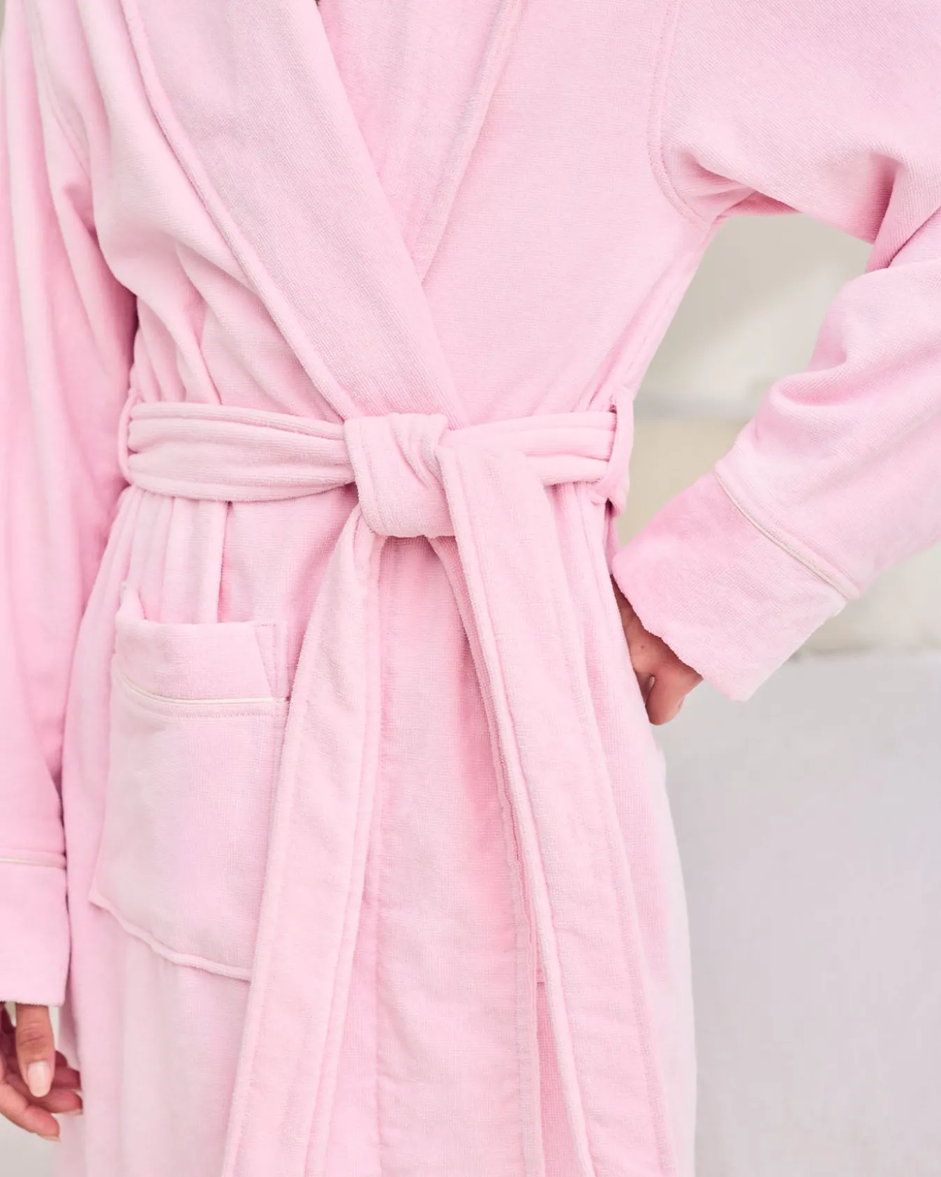 Cotton Towelling Embroidered Good Morning Dressing Gown