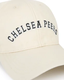 Cotton Twill Embroidered Logo Baseball Cap - Cream