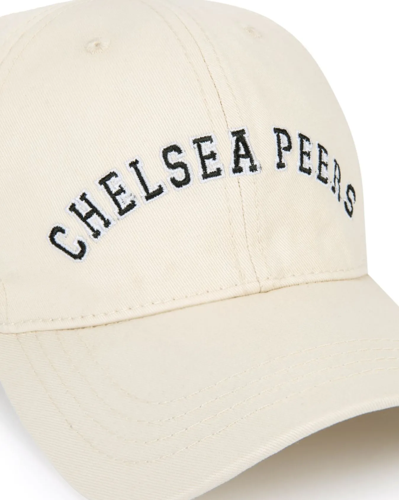 Cotton Twill Embroidered Logo Baseball Cap - Cream