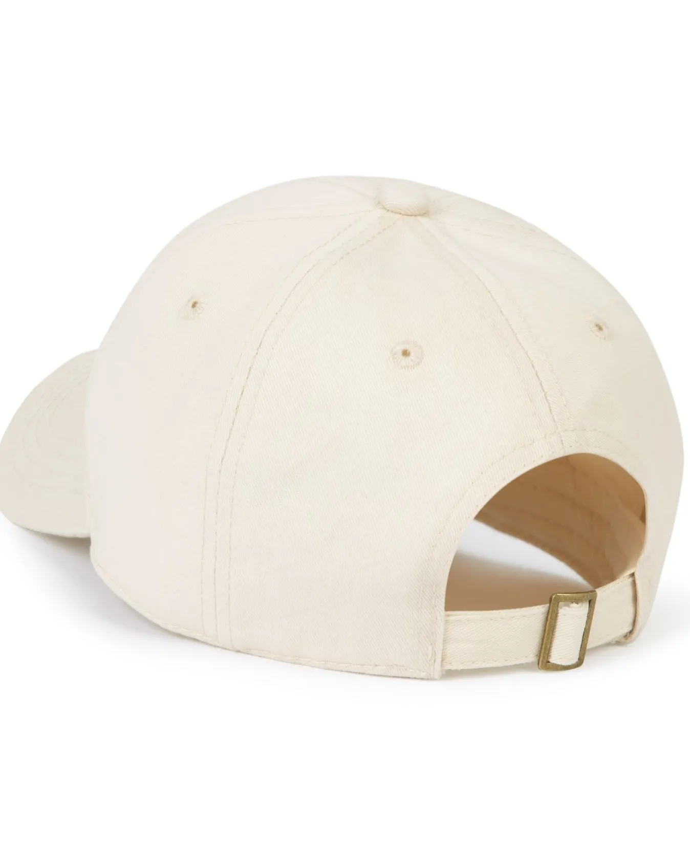 Cotton Twill Embroidered Logo Baseball Cap - Cream