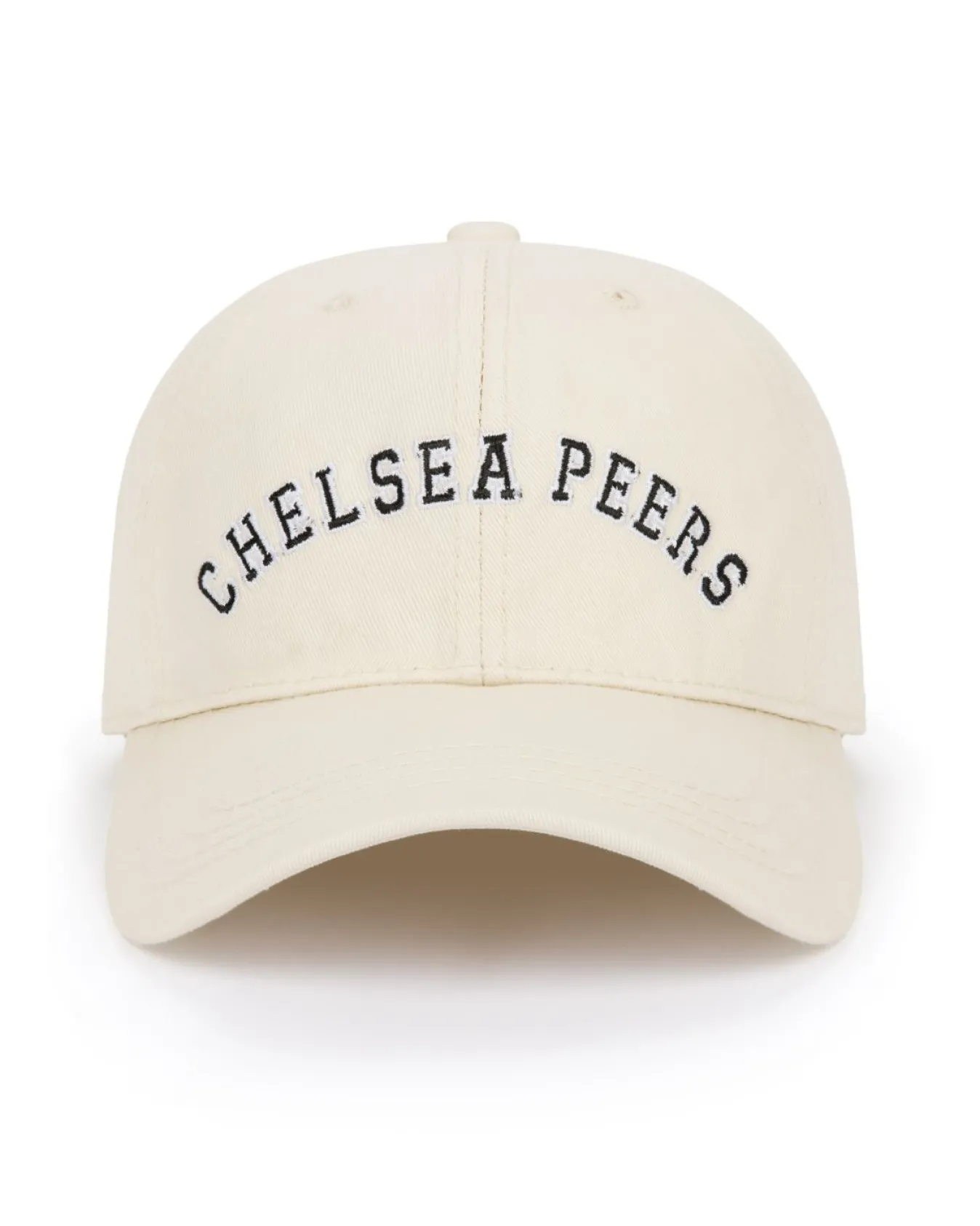 Cotton Twill Embroidered Logo Baseball Cap - Cream