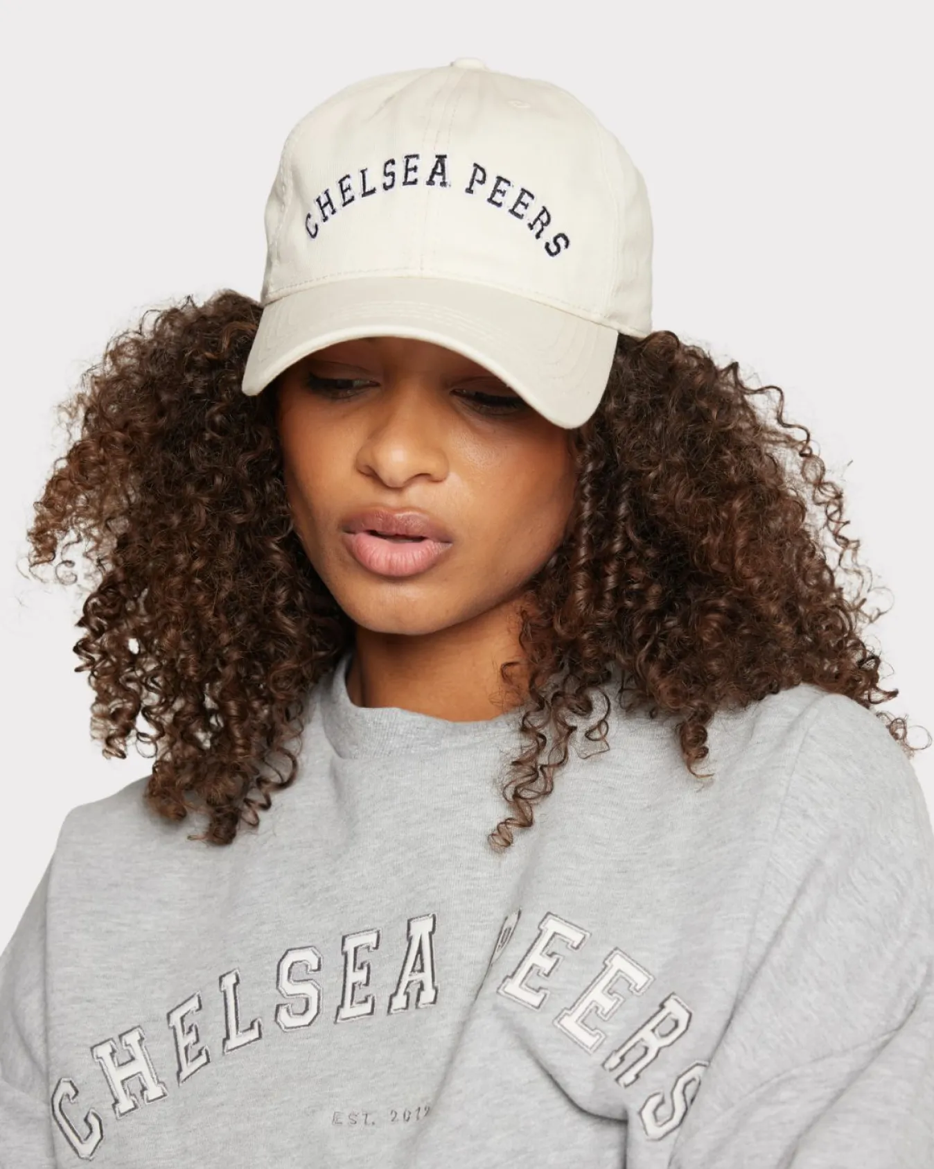 Cotton Twill Embroidered Logo Baseball Cap - Cream