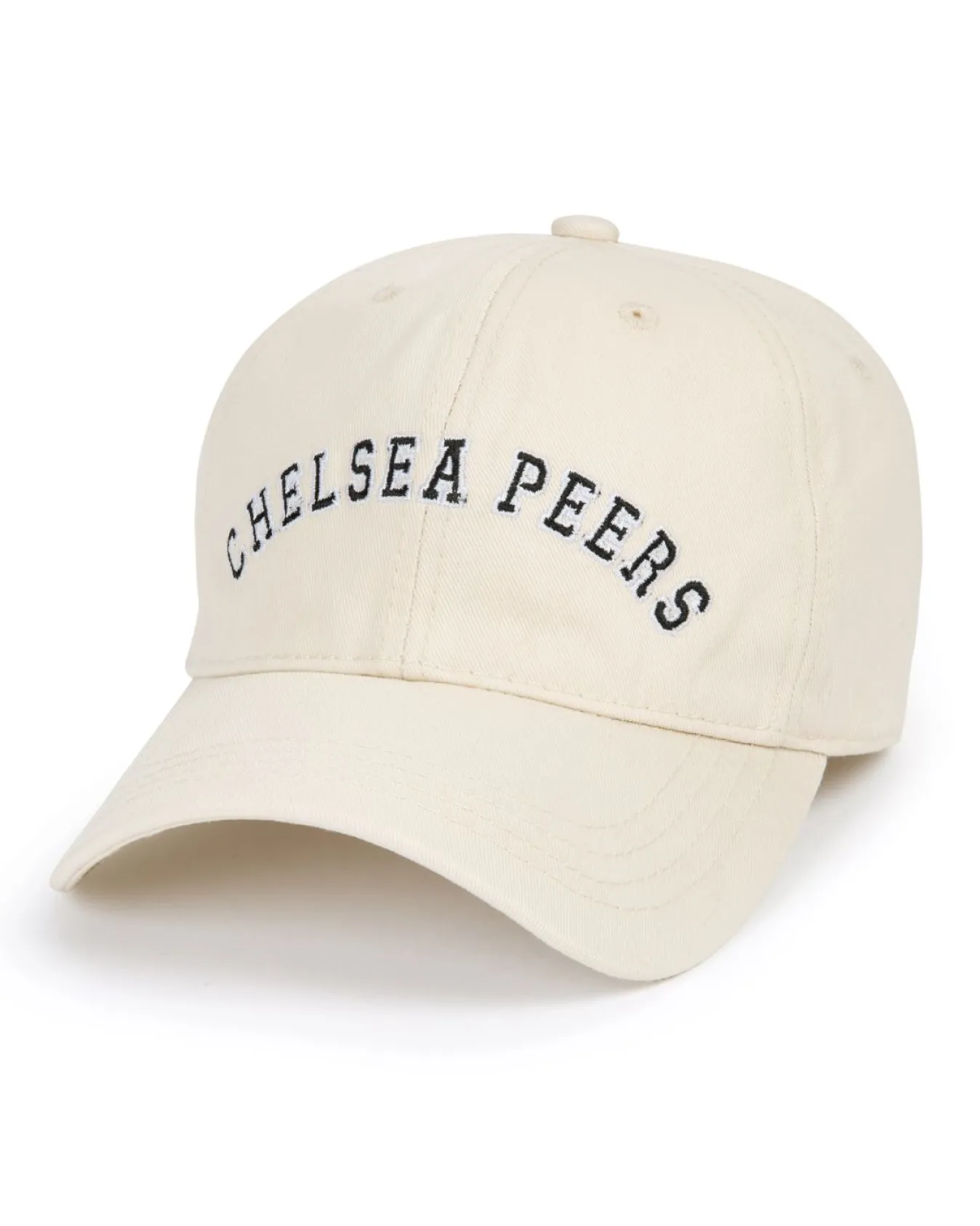Cotton Twill Embroidered Logo Baseball Cap - Cream