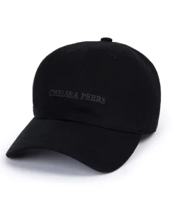 Cotton Twill Embroidered Logo Baseball Cap - Black