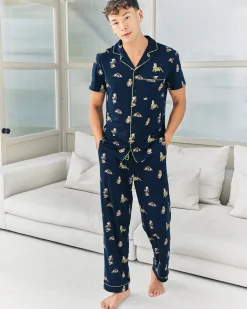 Country Hound Dog Print Long Pyjama Set