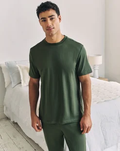 Crew Neck Long Pyjama Set - Sage