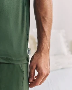 Crew Neck Long Pyjama Set - Sage