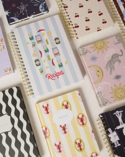Deli Stripe Print Hardback Spiral Recipe Journal