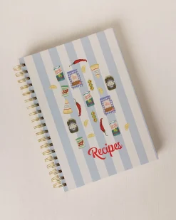 Deli Stripe Print Hardback Spiral Recipe Journal