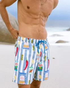 Deli Stripe Print Swim Shorts